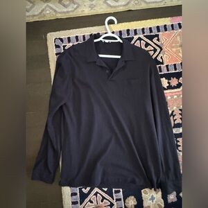 Sunspel Riviera Long Sleeve Polo (mint/size XL)
